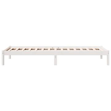 Extra Long White Bed Frame - Solid Pine 100x210 cm