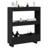  Narrow Storage Trolley 3 Tier Black Engineered Wood Colour black 