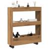  Narrow Storage Trolley 3 Tier Artisian Oak Engineered Wood Colour artisian oak 