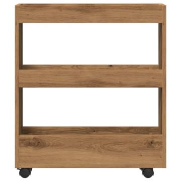 Narrow Storage Trolley 3 Tier - Artisian Oak | HipoMarket UK