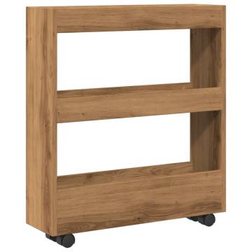 Narrow Storage Trolley 3 Tier - Artisian Oak | HipoMarket UK