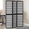  Room Divider 3 Panels Black Solid Wood Paulownia Size 40 x 160 cm Number of 3 