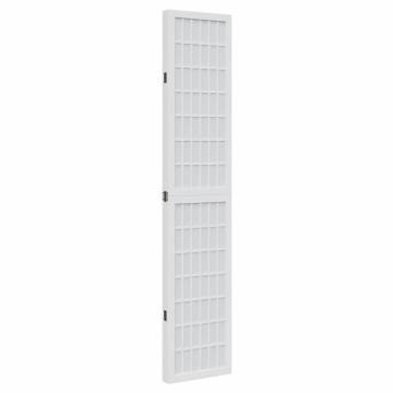 Elegant 4 Panel Room Divider - White Solid Wood Paulownia