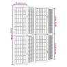 Elegant 4 Panel Room Divider - White Solid Wood Paulownia