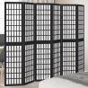  Room Divider 6 Panels Black Solid Wood Paulownia Size 40 x 180 cm Number of 6 