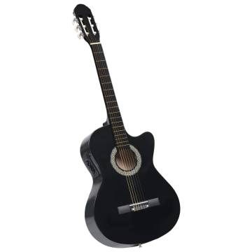 Western Classical Cutaway Guitar with EQ - 6 Strings Black