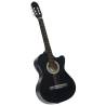 Western Classical Cutaway Guitar with EQ - 6 Strings Black