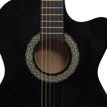 Western Classical Cutaway Guitar with EQ - 6 Strings Black