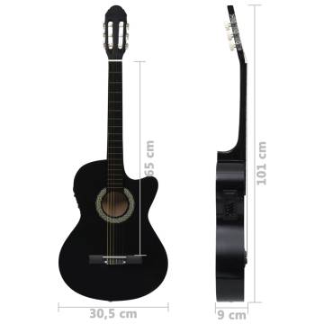 Western Classical Cutaway Guitar with EQ - 6 Strings Black