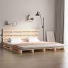  Bed Frame without Mattress 200x200 cm Solid Wood Pine Colour natural Size 200 x 200 cm 