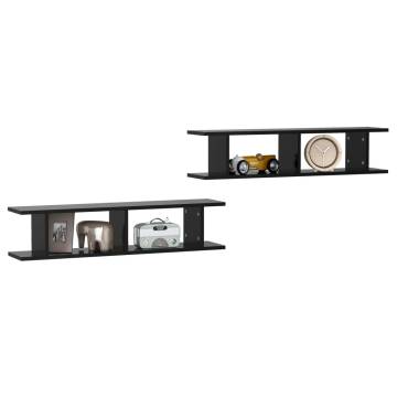 Stylish Black Wall Shelf - 2 Pcs, 90x18x20 cm | Hipo Market