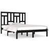 Black Solid Wood Bed Frame 120x190 cm - Stylish & Sturdy