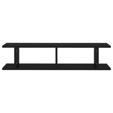 Stylish Black Wall Shelf - 2 Pcs, 90x18x20 cm | Hipo Market