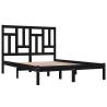 Black Solid Wood Bed Frame 120x190 cm - Stylish & Sturdy