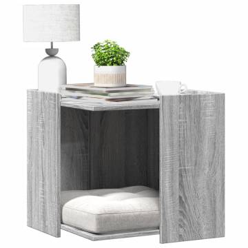 Elegant Cat Litter Box Enclosure - Grey Sonoma