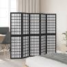 Elegant 5-Panel Black Solid Wood Room Divider - HipoMarket