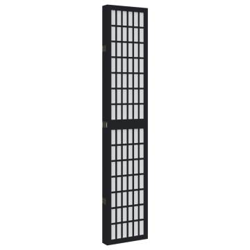 Elegant 5-Panel Black Solid Wood Room Divider - HipoMarket