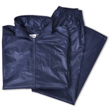 Mens Navy Blue 2-Piece Rain Suit with Hood XXL - Buy Now