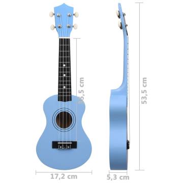 Soprano Ukulele Set for Kids - Baby Blue 21" | HipoMarket