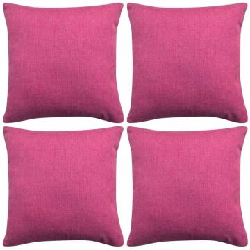 Cushion Covers 4 pcs Linen-look Pink 40x40 cm - Hipomarket