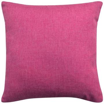 Cushion Covers 4 pcs Linen-look Pink 40x40 cm - Hipomarket