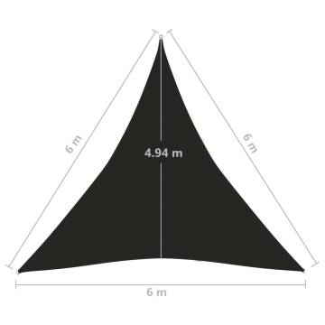 HDPE Sunshade Sail 6x6x6 m - Black, UV & Water Resistant