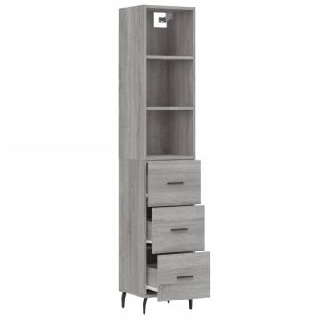 Stylish Highboard Grey Sonoma | Engineered Wood Storage Unit