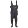 Durable Chest Waders with Boots & Belt Size 43 - Black