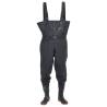 Durable Chest Waders with Boots - Size 45 - Black