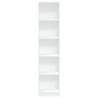 Elegant White Bookcase | 40x24x176 cm Engineered Wood