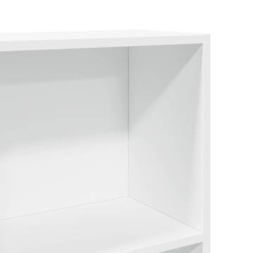 Elegant White Bookcase | 40x24x176 cm Engineered Wood