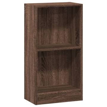 Brown Oak Bookcase - Engineered Wood 40x24x76 cm