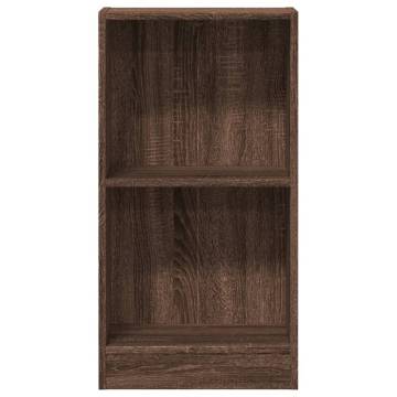 Brown Oak Bookcase - Engineered Wood 40x24x76 cm