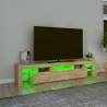 Stylish TV Cabinet with LED Lights - Sonoma Oak 200x36.5x40 cm