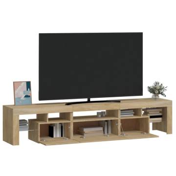 Stylish TV Cabinet with LED Lights - Sonoma Oak 200x36.5x40 cm