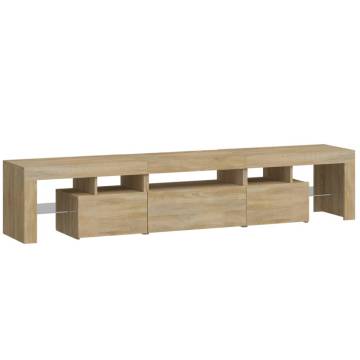 Stylish TV Cabinet with LED Lights - Sonoma Oak 200x36.5x40 cm