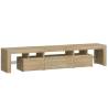 Stylish TV Cabinet with LED Lights - Sonoma Oak 200x36.5x40 cm