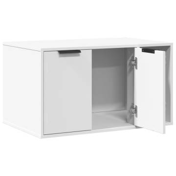 White Cat Litter Box Enclosure | 80x50x45 cm | Hipo Market