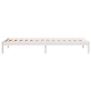 Extra Long White Bed Frame 80x210 cm - Solid Pine Wood