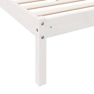 Extra Long White Bed Frame - Solid Pine 80x220 cm | Hipo Market