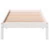 Extra Long White Bed Frame 90x220 cm - Solid Pine Wood