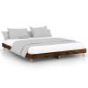 Smoked Oak Bed Frame 160x200 cm - Engineered Wood | Hipo Market