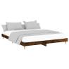 Smoked Oak Bed Frame 160x200 cm - Engineered Wood | Hipo Market