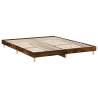 Smoked Oak Bed Frame 160x200 cm - Engineered Wood | Hipo Market