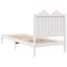 Extra Long White Bed Frame - Solid Wood 100x210 cm