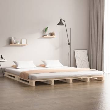 Solid Wood Pallet Bed Frame 160x200 cm - Modern Design