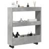  Narrow Storage Trolley 3 Tier Concrete Grey Engineered Wood Colour concrete grey 