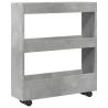 Narrow Storage Trolley 3 Tier - Concrete Grey Engineered Wood