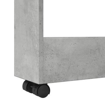 Narrow Storage Trolley 3 Tier - Concrete Grey Engineered Wood