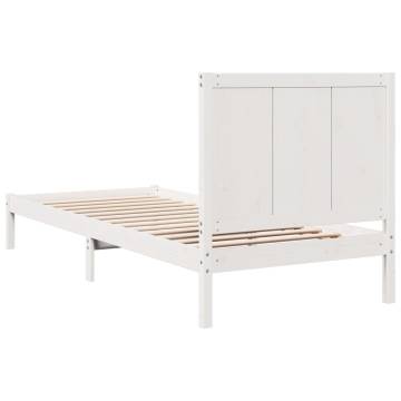 Extra Long White Bed Frame 100x210 cm – Solid Wood Construction